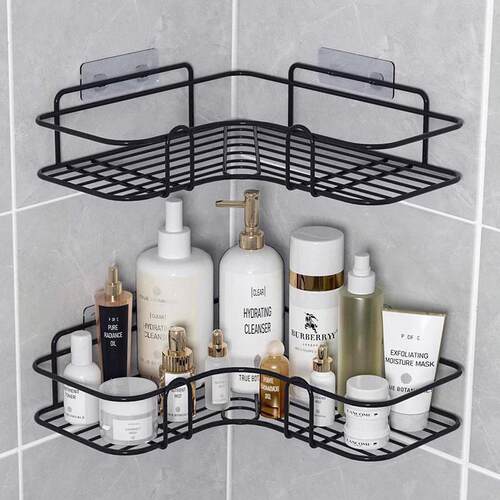 Bathroom storage rack, toilet and washroom wall-mounted tria