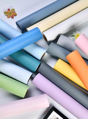 加厚防纯色自粘XLB墙纸学生宿舍寝室贴纸卧客厅室背景素色水贴壁