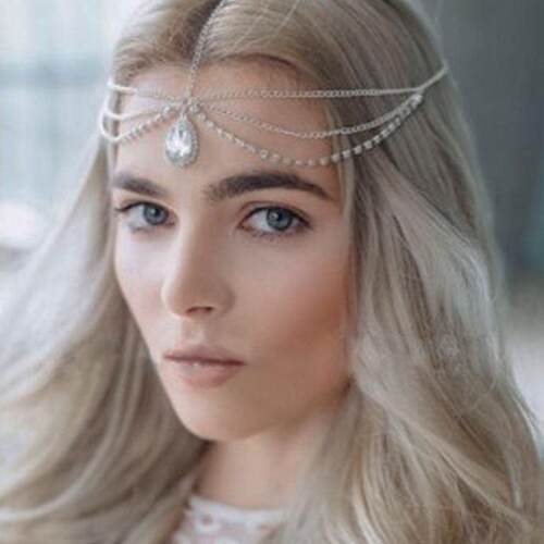 Bohemian Crystal Eyebrow Pendant Head Chain Water Drop Alloy