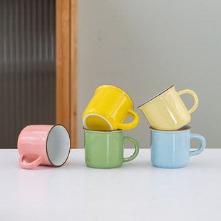实用杯小号马克杯创意茶缸小容量水杯怀旧经典 仿搪瓷杯子