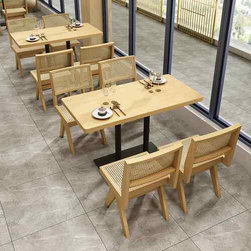 简约餐厅实木卡编藤餐椅连锁餐厅中式风店饭东498宿南座亚民餐椅