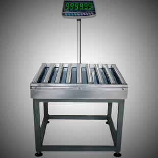 大屏幕绿字显示LED无动力滚筒称重电子秤100公斤上下限提示滚轮称
