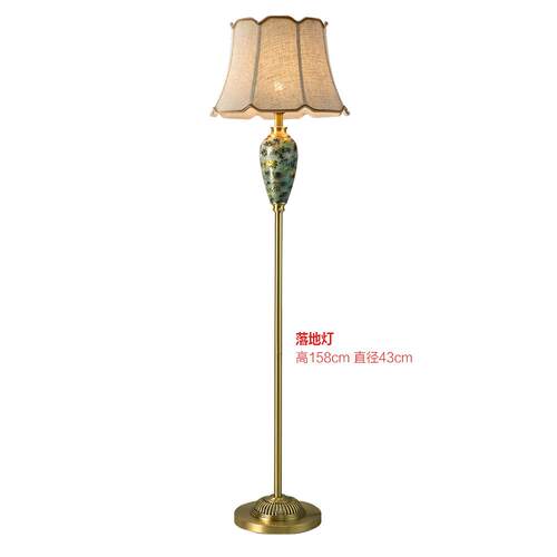 高档美式厅别墅客饰装大号高档灯中式复古奢台华卧室床头全铜灯设