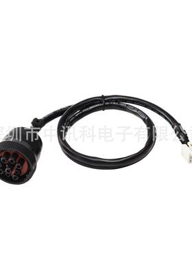 J19399针公头到12针外壳插头连接器obd2ELD电缆