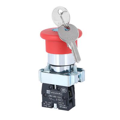 22mm急停带钥匙XB2-BS142C ZB2-BE102C带钥匙蘑菇头按钮开关常闭