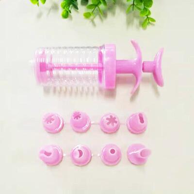 Baking Tools - 8-Piece Plastic Piping Set, 8 Nozzles, Cream