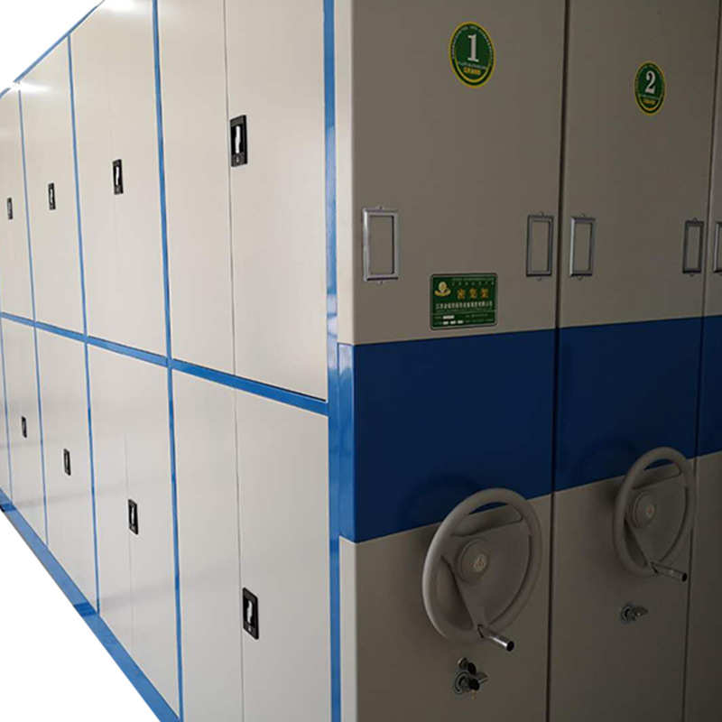 平移式钢制密集架资料档案手动转盘四门手摇可移动档案文件密集柜