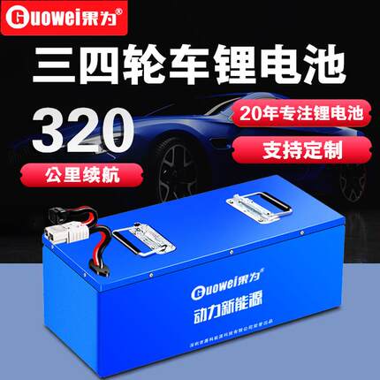 定制三轮四轮车300公里大容量磷酸铁锂60v72V动力锂电池厂家