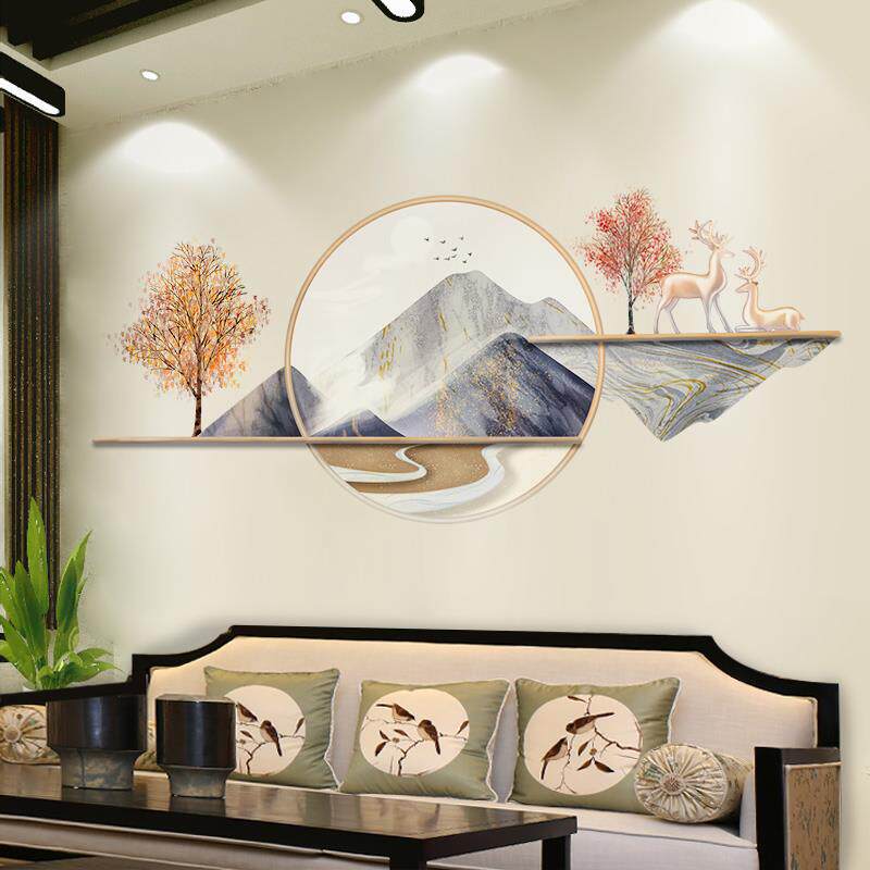 3D立体中国风墙贴卧室装饰自粘壁纸电视背景墙贴画墙壁画客厅贴纸