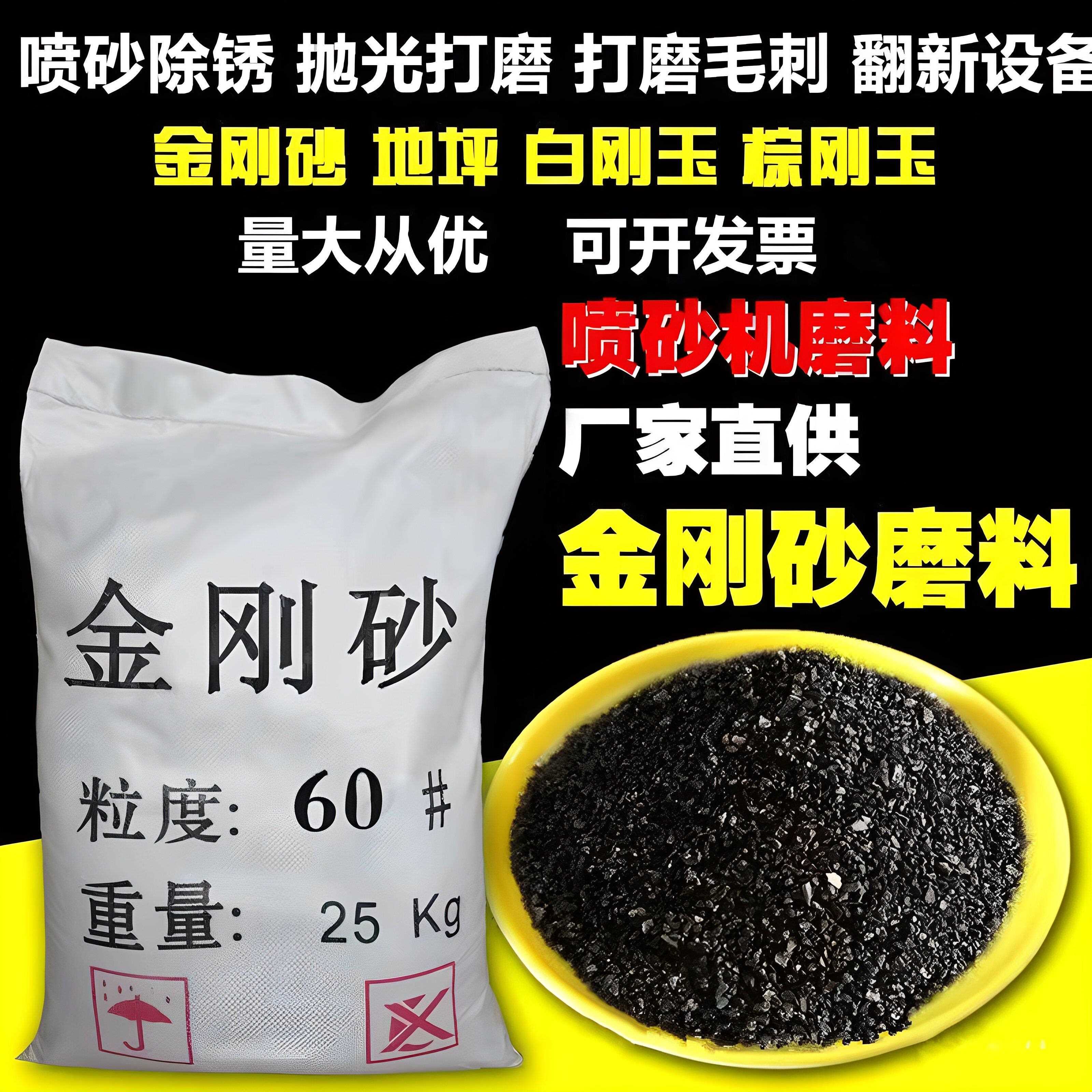 金刚砂喷砂机专用砂料细沙磨料打磨材料喷砂抛光除锈耐磨材料图片