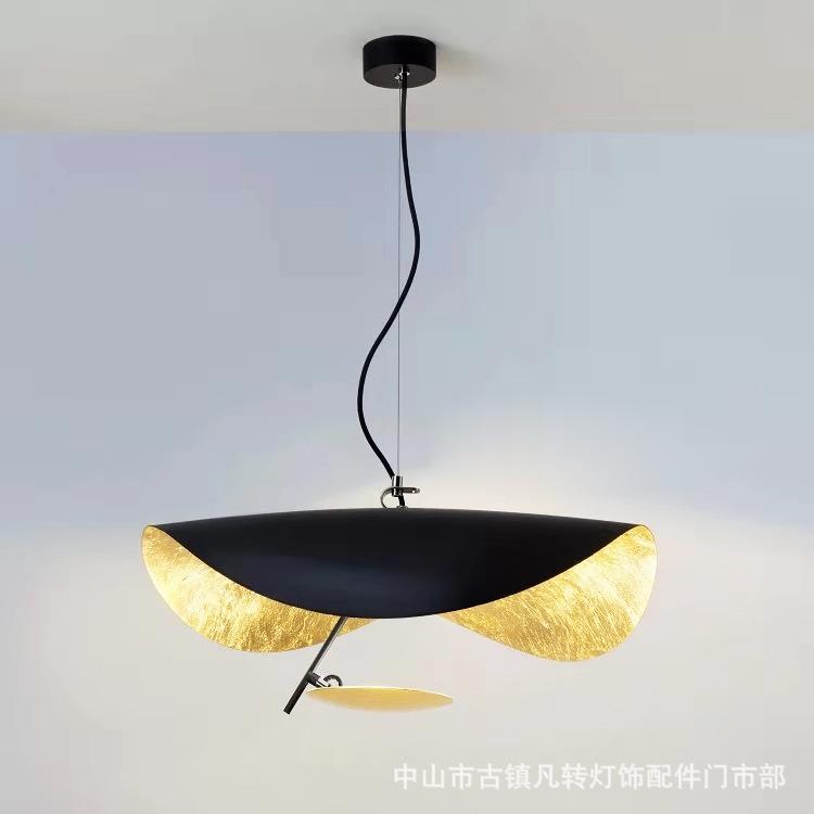 新款北欧后现代个性创意客厅餐厅设计师书房样板房飞碟金泊吊灯