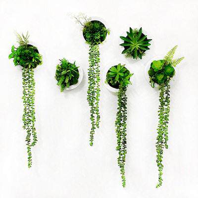 奶茶店墙壁墙面装饰品家居墙上挂饰壁挂挂墙花盆创意仿真植物挂件