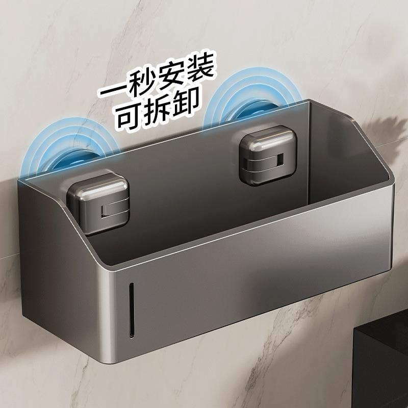 新款直销卫生间真空吸盘置物收纳架子厨房墙壁挂架浴室加厚墙上吸
