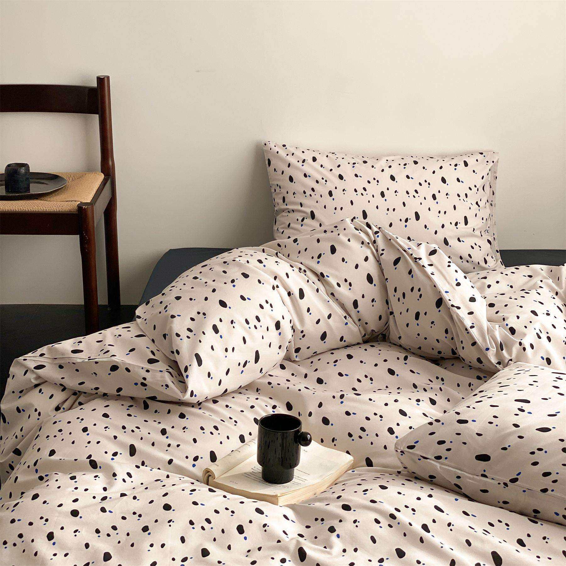 韩版小碎花轻奢50支全棉喷气平纹四件套简约田园风套件床上用品