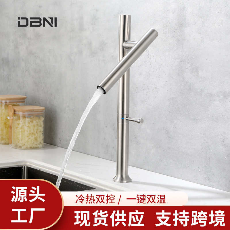 304不锈钢厨房水龙头万向旋转冷热两用洗菜盆洗手盆上台盆水龙头