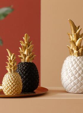 北欧风金色菠萝模型摆设简约凤梨客厅家居酒柜软装装饰品玄关摆件