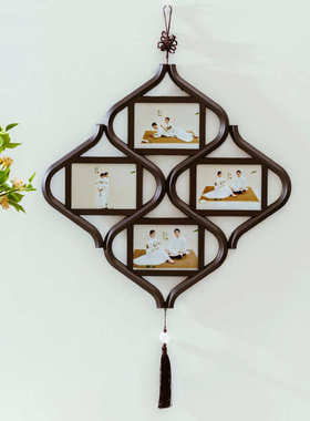 9LA3批发相框结新中式复古带打印照片小挂件古风风摆台相片墙挂墙