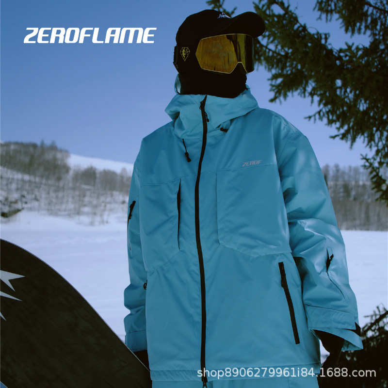 ZERO FLAME2024新款3L单板滑雪服女款宽松防水保暖专业滑雪上衣男