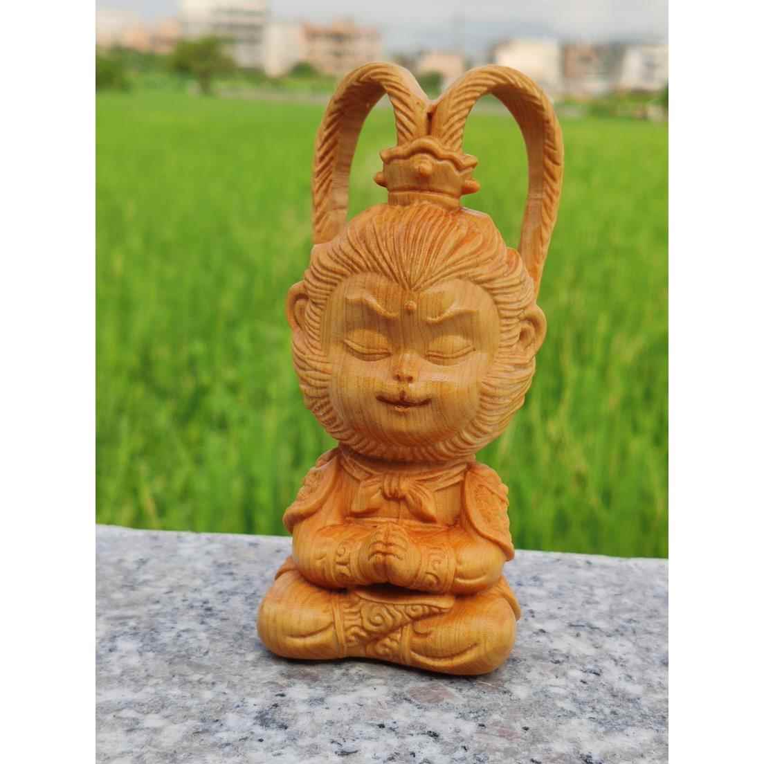 太行崖孙柏实木摆雕刻齐天大圣TB697288悟空件木头根雕居装饰工艺