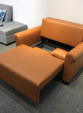 沙发床两用可折叠简约现代皮款储物办公室客厅卧室伸缩直排沙发床