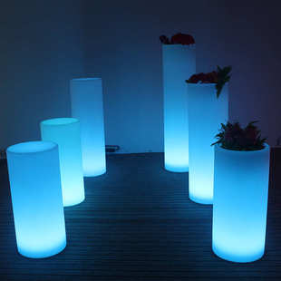 LED发光圆柱灯景观庭院落地灯户外活动防水灯柱室外别墅花园装饰