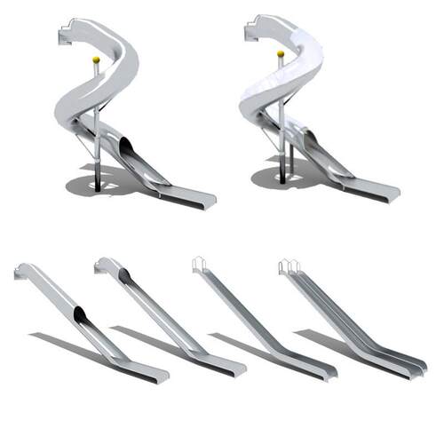 大型户外不锈钢滑梯非标厂家无动力游乐设备双滑道室外组合滑梯