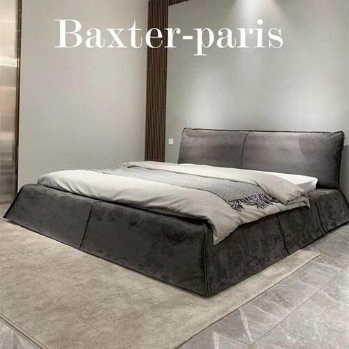 意式轻奢Paris巴黎床 baxter极简科技布床现代磨砂布艺主卧双人床