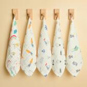 婴儿口水巾新生儿纱布洗脸巾宝宝洗澡巾超软高密方巾儿童全棉毛巾