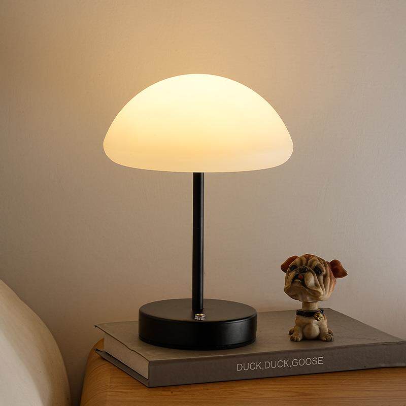 新款小伞蘑菇台灯卧室床头灯充电夜灯极简装饰台灯高级炫彩光
