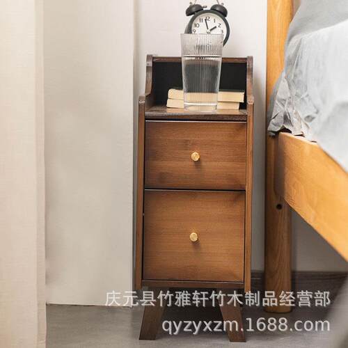 小型窄床头代柜现CT10简约卧室床奢边柜夹缝收纳柜轻边柜置物架储