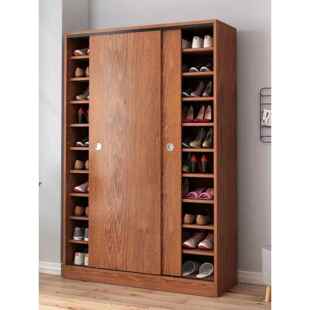 柜家庭门大容量固体多层机架入口存储到顶部木制滑 滑动门大尺寸鞋