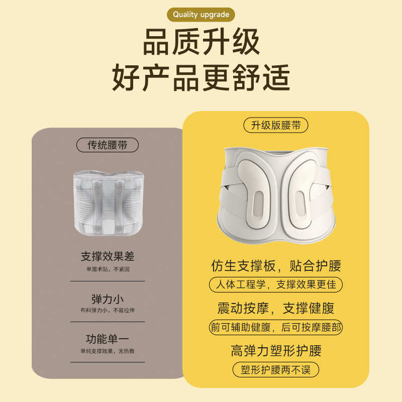 定制腰部按摩器便携式热敷电动按摩腰带震动加热腰间盘支撑专用