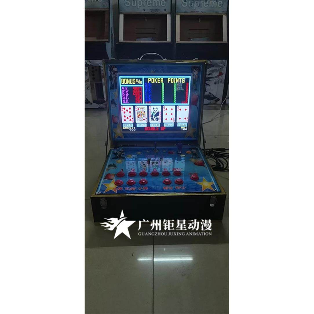 ATT2连环炮翻牌扑克游戏机 att2/att3便携式家用 街机 17寸手提箱