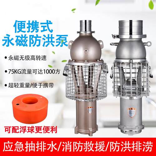 轻便型永磁变频防汛泵救援防汛排水便携式永磁潜水泵高扬程潜水泵