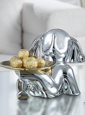 简约现代进门玄关客厅零食钥匙放遥控器收纳小飞象装饰品招财摆件