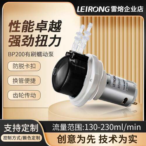 雷熔微小型BP200有刷电机齿轮蠕动泵小流量实验室工业推荐抽水泵