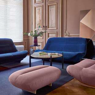 北欧简约小户型客厅旋转单人沙发椅布艺三人位设计师高背实木沙发