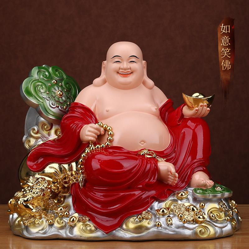大肚弥勒佛菩萨神像宽体笑佛招财家用开心供奉店铺摆件树脂客厅
