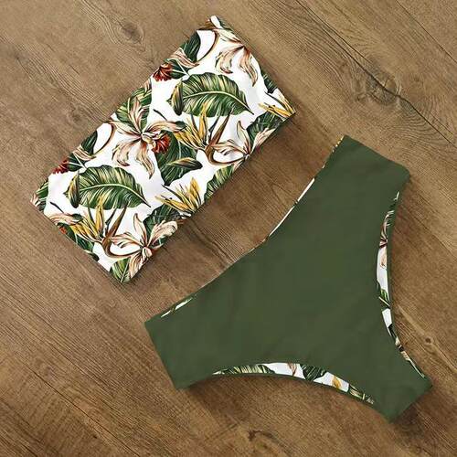Split swimsuit women's triangle strapless bikini