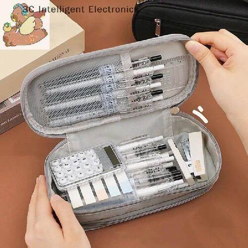 Fashion Solid Color Handheld Multi Layer Large Capacity