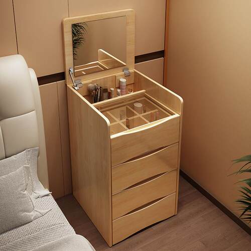 斗柜梳妆台一体小户型化妆镜桌子卧室现代简约实木翻盖两用床头柜