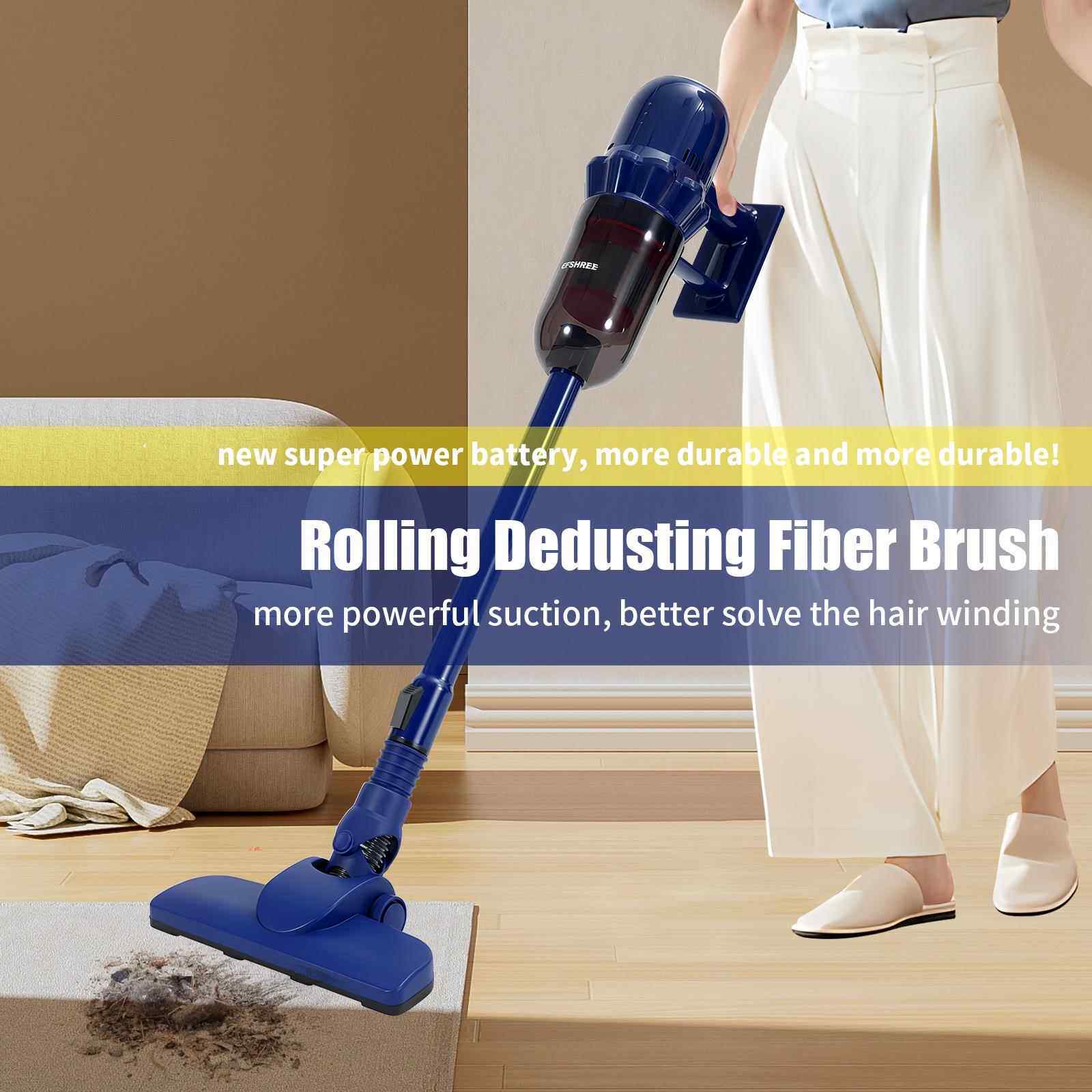 现货无线吸尘器小型充电手持推杆两用多功能吸尘器4节电池家用