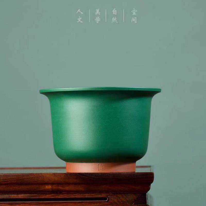 轻奢 东门第10款观复民国绿粉浆金钟盆 紫砂花盆兰花盆多肉碗莲盆