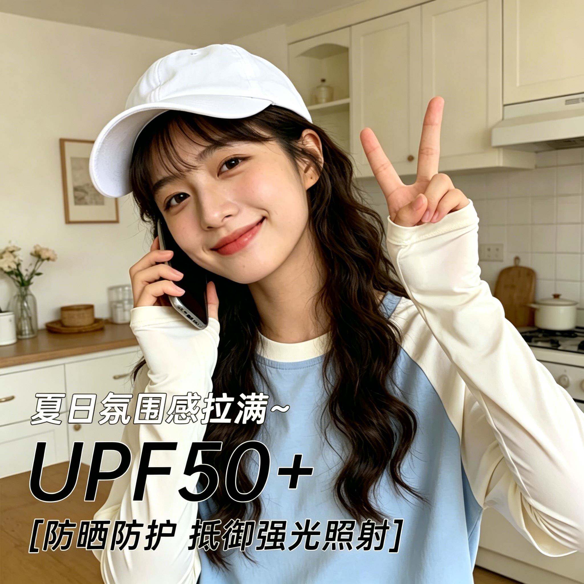 防晒冰袖女宽松冰丝护臂抗UV透气不闷UPF50+开车骑行防晒袖套