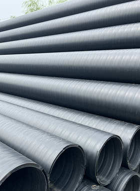 HDPE双平壁钢塑复合缠绕管 地埋300sn8排污水管中空壁塑钢缠绕管
