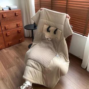 VON泰加迪绒抱被子两枕用冬季 载办公室午睡车毯子二合 厚2025新款