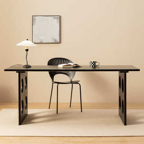 白蜡木樱桃木中古书桌家用现代简约彩色设计师原木风家用办公桌子