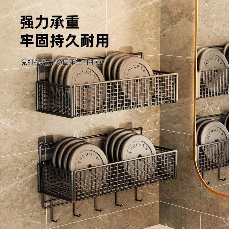 挂卫生间置物架免架打孔壁墙上浴室子洗澡所洗手间厕洗漱EZD台收