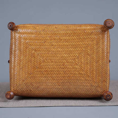 竹编筇竹提篮水果点心果盘中式茶点盘小提篮精致收纳篮