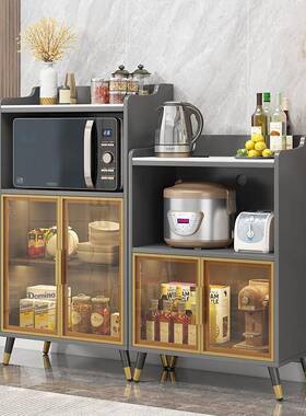 柜8V岩板微波炉轻奢餐边实柜简约现代客厨房TTG储物柜子木厅收纳